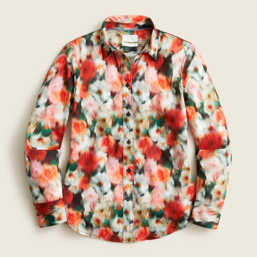 NWT J.Crew Slim Shirt in Red Multi Liberty Hazy Days Floral Button Down 4 $118